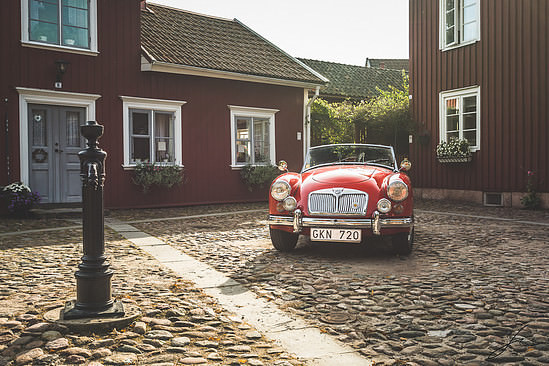 Old car in Gamla Stan, Lidköping, Sweden